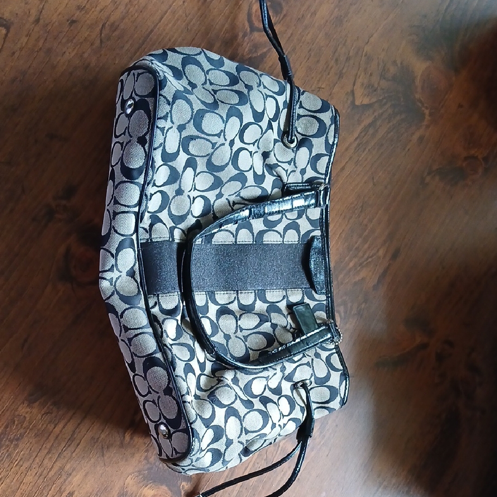 Coach Black and Gray Signature Tote